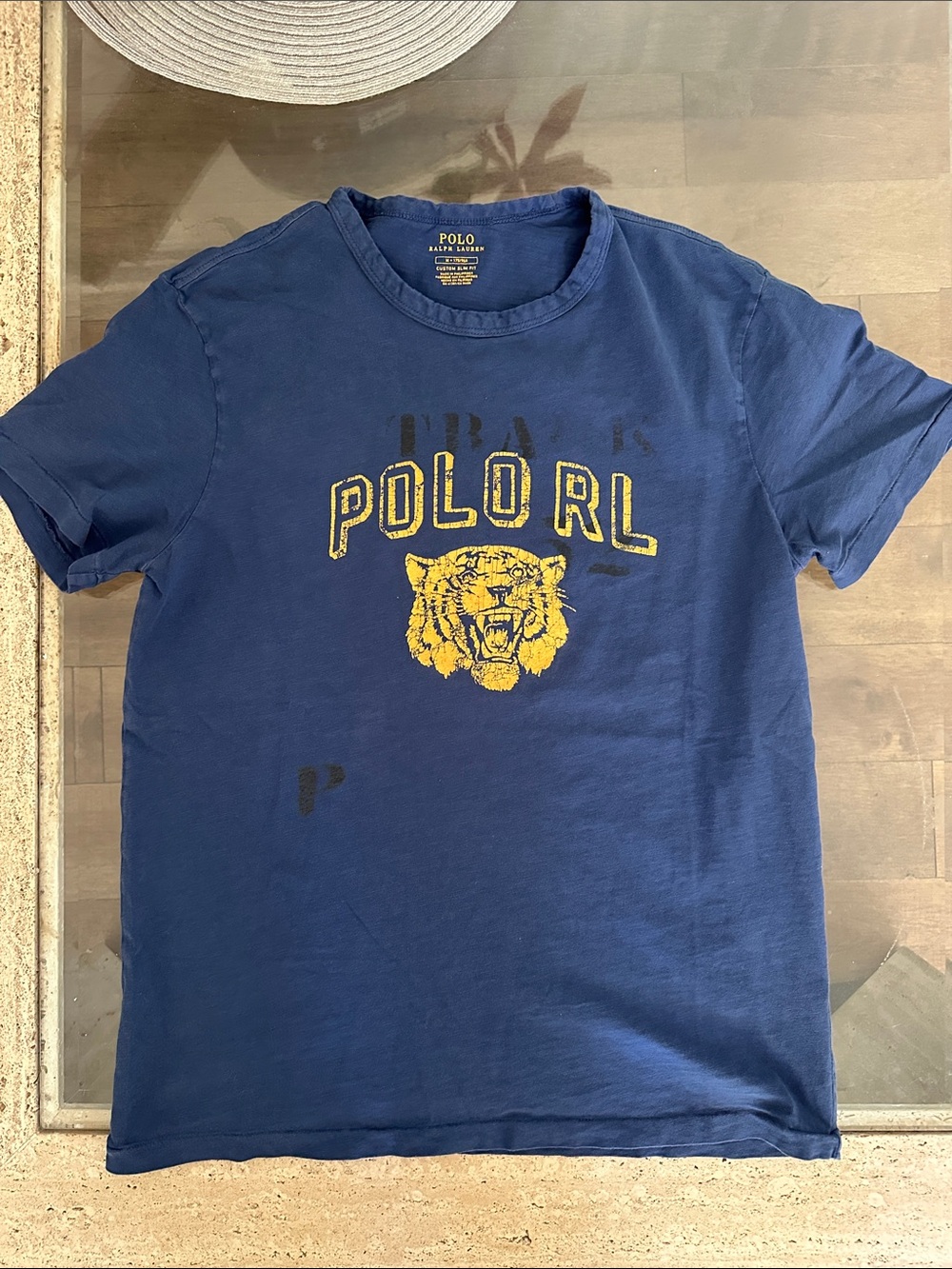 Polo by Ralph Lauren Navy Tee with Yellow Tiger Graphic